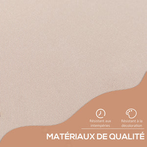 Store banne manuel rétractable 2L x 1,5l x 1,7-2,8H m inclinaison réglable installation rapide store banne sans perçage pour balcon métal aluminium polyester beige