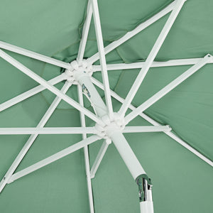 Parasol de jardin parasol extérieur inclinable à franges avec manivelle 8 baleines dim. Ø 2,65 x 2,45 H m vert