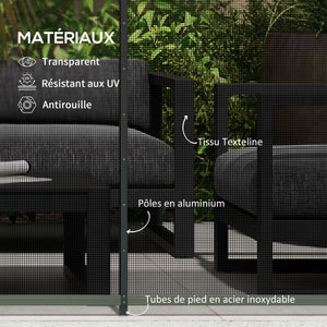 Clôture barrière de sécurité pour piscine filet - lot de 4 panneaux brise vue jardin - Dim. 365L x 126H cm - noir