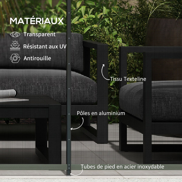 Clôture barrière de sécurité pour piscine filet - lot de 4 panneaux brise vue jardin - Dim. 365L x 126H cm - noir