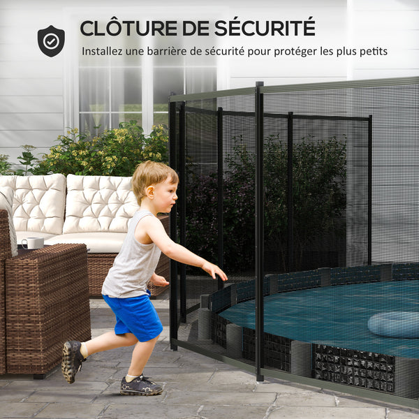 Clôture barrière de sécurité pour piscine filet - lot de 4 panneaux brise vue jardin - Dim. 365L x 126H cm - noir