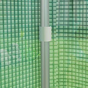 Serre de jardin 12 m², serre tunnel de jardin 4 x 3 x 2 m avec portes enroulables et grandes fenêtres en maille, serre en acier galvanisé et PE haute densité 140 g/m² résistante aux UV, vert