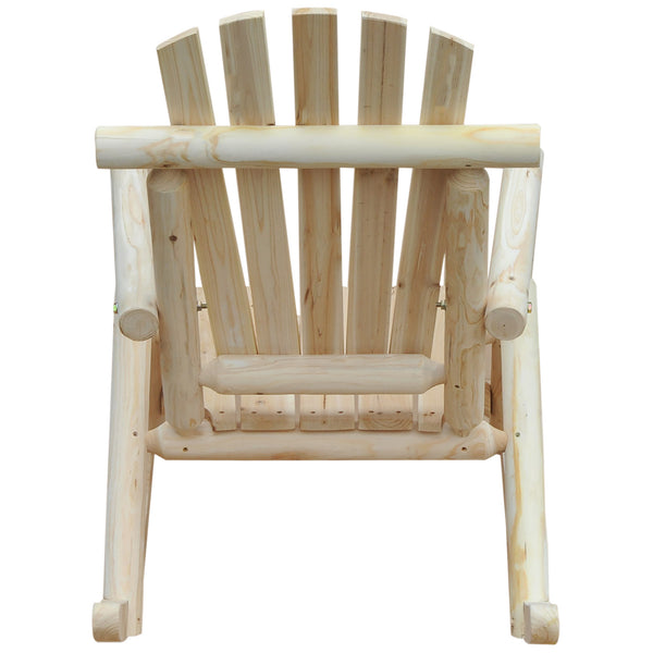 Fauteuil de Jardin Adirondack à Bascule Rocking Chair Style néo-rétro Assise Dossier Ergonomique Bois Naturel de pin