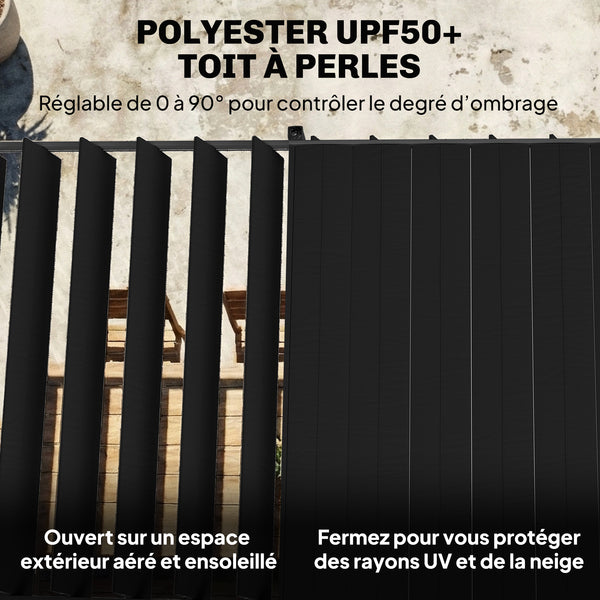 Pergola XXL 5,7x3m avec Toit à Lames Orientables 0-90° - Tonnelle de Jardin en Aluminium et Acier - Abri Terrasse Grande Capacité 11 Personnes, UV50+, 12 Vis d'Expansion, Gris Anthracite