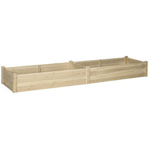 Carré Potager de Jardin dim. 244 x 61,5 x 27 cm Feutre de Drainage, séparation Inclus Bois de Sapin