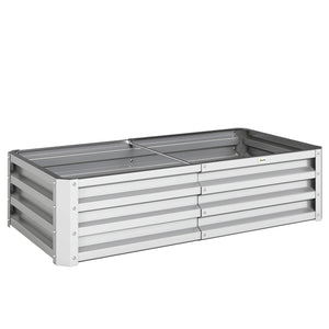 Carré potager de jardin 120 x 60 x 30,5 cm acier galvanisée argent