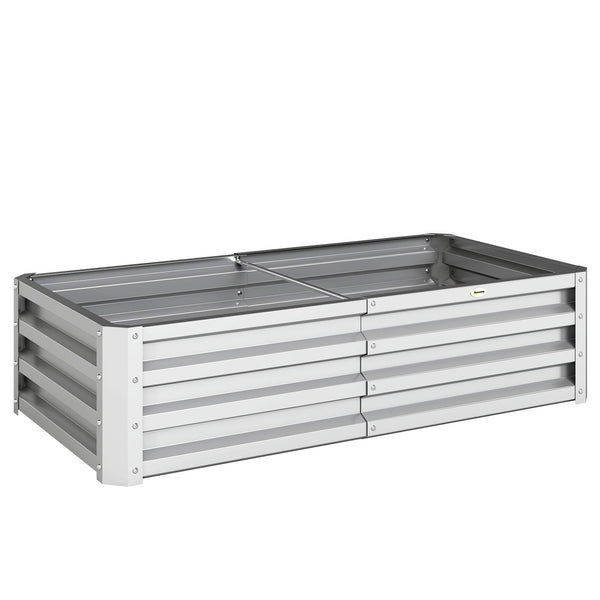 Carré potager de jardin 120 x 60 x 30,5 cm acier galvanisée argent
