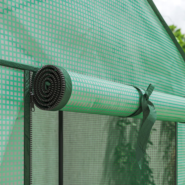 Serre de jardin avec étagères 3 niveaux, serre de balcon, bâche renforcée PE, châssis en acier, porte zippée enroulable, pour légumes plantes fleurs, 59 x 39 x 127 cm, vert
