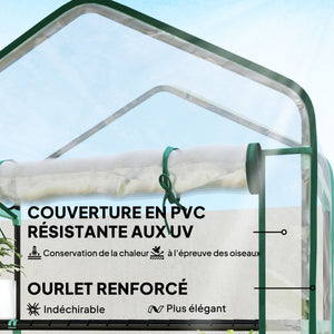 Serre de jardin avec étagères 5 niveaux, serre de balcon, bâche renforcée, châssis en acier, porte zippée enroulable, pour légumes plantes fleurs, 90x49x193cm, transparent