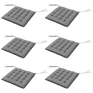 Lot de 6 coussins de chaise de jardin, Coussins extérieur capitonné, grand confort cm avec attaches, dim. 40L x 40l cm Gris