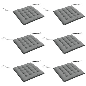 Lot de 6 coussins de chaise de jardin, Coussins extérieur capitonné, grand confort cm avec attaches, dim. 40L x 40l cm Gris