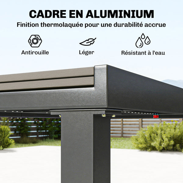 Salon de Jardin 8 Personnes - Table de Jardin Extensible 150-225cm avec Plateau Polybois et 8 Chaises - Ensemble Repas Extérieur en Aluminium pour Terrasse, Balcon et Véranda, Gris