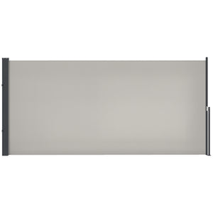 Store latéral Brise-Vue paravent rétractable dim. 3L x 1,4H m alu. Polyester Anti-UV Haute densité 180 g/m² Gris