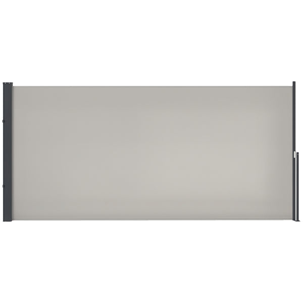 Store latéral Brise-Vue paravent rétractable dim. 3L x 1,4H m alu. Polyester Anti-UV Haute densité 180 g/m² Gris
