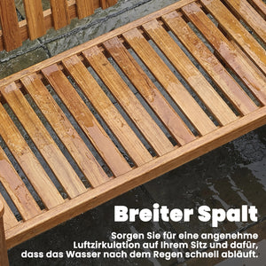 Banc de jardin 2 places en acacia FSC avec design à lattes, accoudoirs, banc jusqu'à 320 kg, pour balcon/jardin/terrasse 112 x 64 x 92 cm Bois naturel