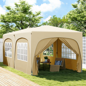Tonnelle de jardin extérieure 3 x 6 m, tonnelle pliante pop up, hauteur réglable, sac de transport et sacs de sable, protection UPF50+, barnum pliant pour camping, festival, patio, sable