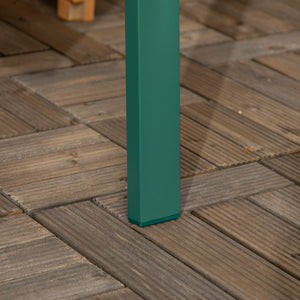 Banc de jardin, banc extérieur jardin en acier, avec dossier à motif floral, accoudoirs, pour 2 personnes, pour jardin, balcon, charge max. 240 kg, vert foncé