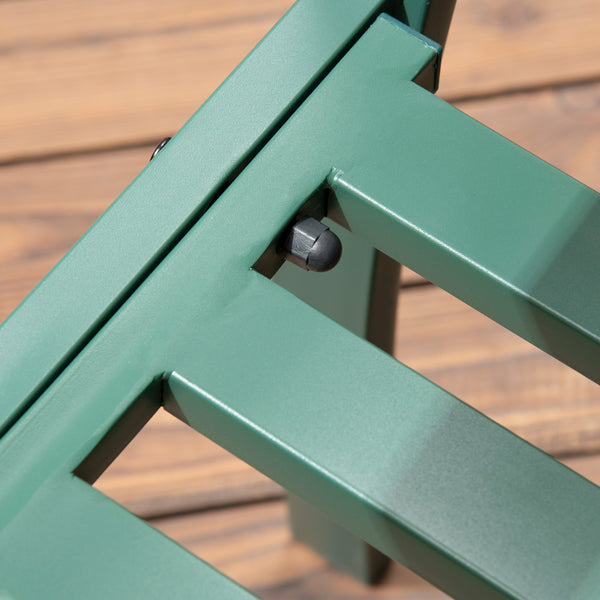 Banc de jardin, banc extérieur jardin en acier, avec dossier à motif floral, accoudoirs, pour 2 personnes, pour jardin, balcon, charge max. 240 kg, vert foncé