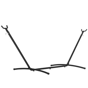 Support Pied de hamac Structure Robuste métal époxy Noir Hauteur réglable 6 Niveaux dim. 2,80L x 1,17l x 1,10H m