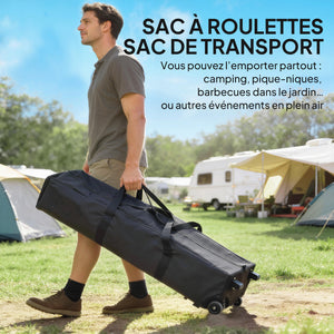 Tonnelle de jardin pop-up pliante tonnelle barnum tente de réception 3 x 3 m anti-UV 30 + avec fenêtres parois latérales sac de transport sacs de sable gris foncé
