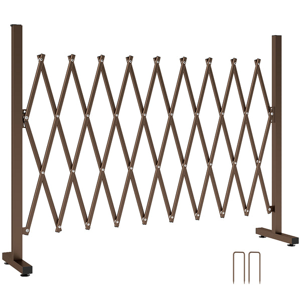 Barrière Extensible rétractable barrière de sécurité 250L x 31l x 104H cm alu métal Chocolat