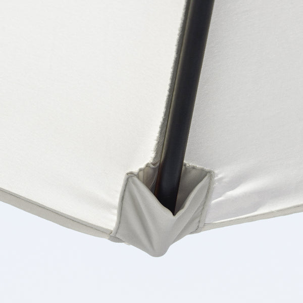 Parasol droit parasol inclinable de jardin balcon terrasse manivelle toile polyester imperméabilisée haute densité 180 g/m² Ø2,6 x 2,35H m aluminium crème