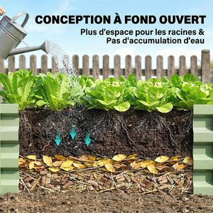 Carré Potager 120 x 60 x 30,5 cm, Potager Surélevé en Acier galvanisé pour Plantes légumes, Fleurs, Vert