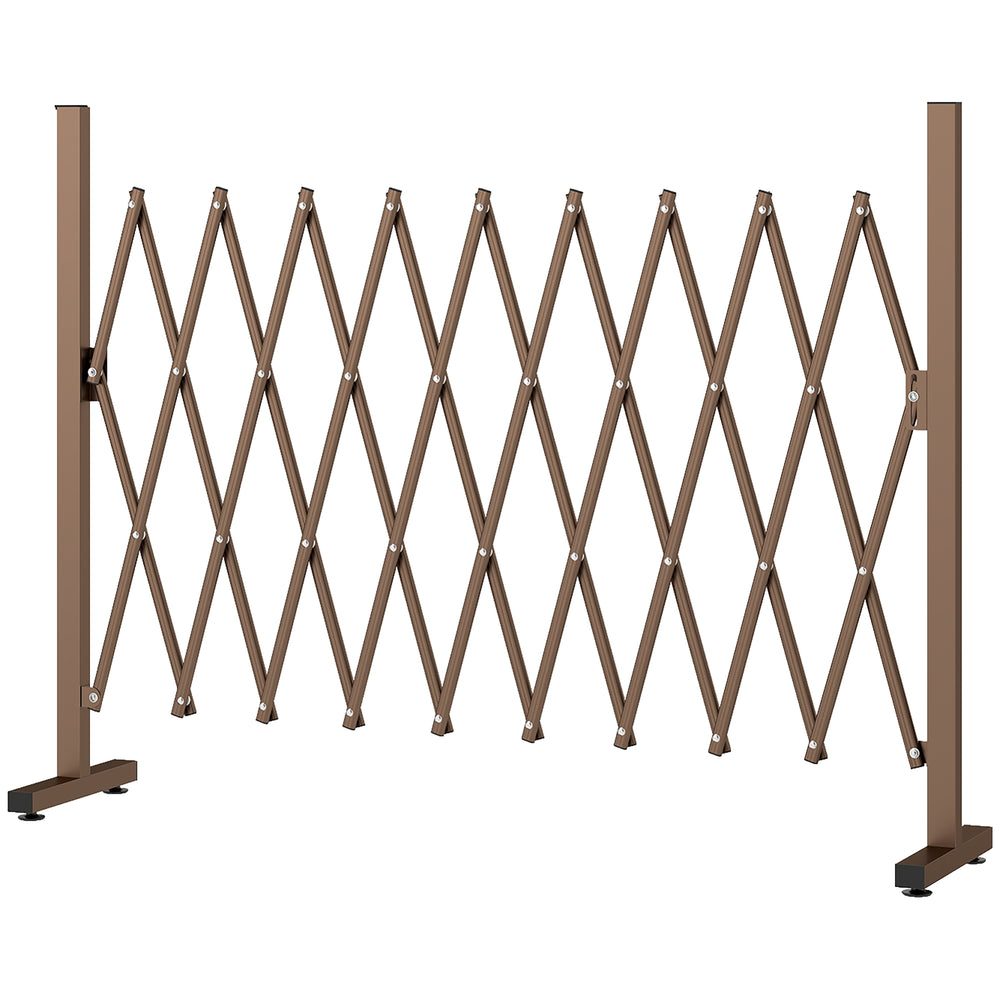 Barrière Extensible rétractable barrière de sécurité 250L x 31l x 104H cm alu métal Chocolat