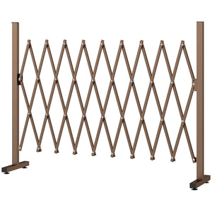 Barrière Extensible rétractable barrière de sécurité 250L x 31l x 104H cm alu métal Chocolat