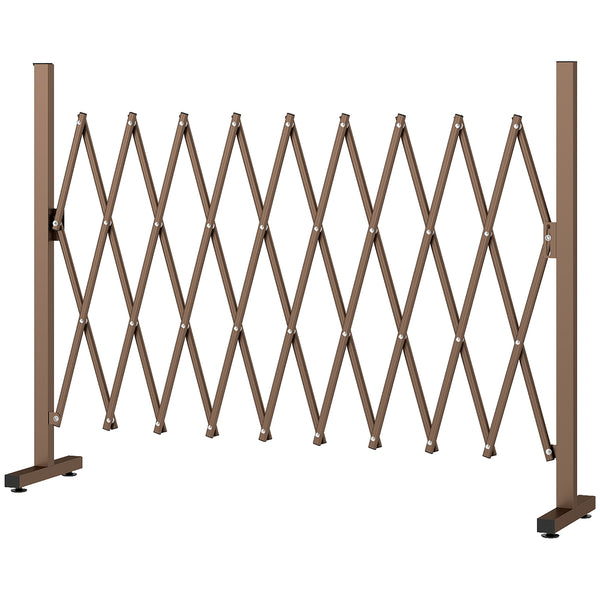 Barrière Extensible rétractable barrière de sécurité 250L x 31l x 104H cm alu métal Chocolat