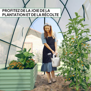 Serre de jardin PE, serre de balcon, bâche renforcée 140 g/m², châssis en acier, 2 portes zippées enroulables, pour légumes plantes fleurs, intérieur et extérieur, 180 x 180 x 200 cm, blanc