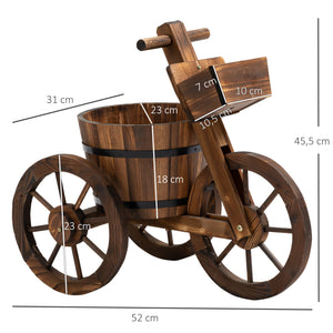 Porte Plante Tricycle - étagère de Pots de Fleurs - jardinière dim. 52L x 31l x 45H cm - Bois de Sapin