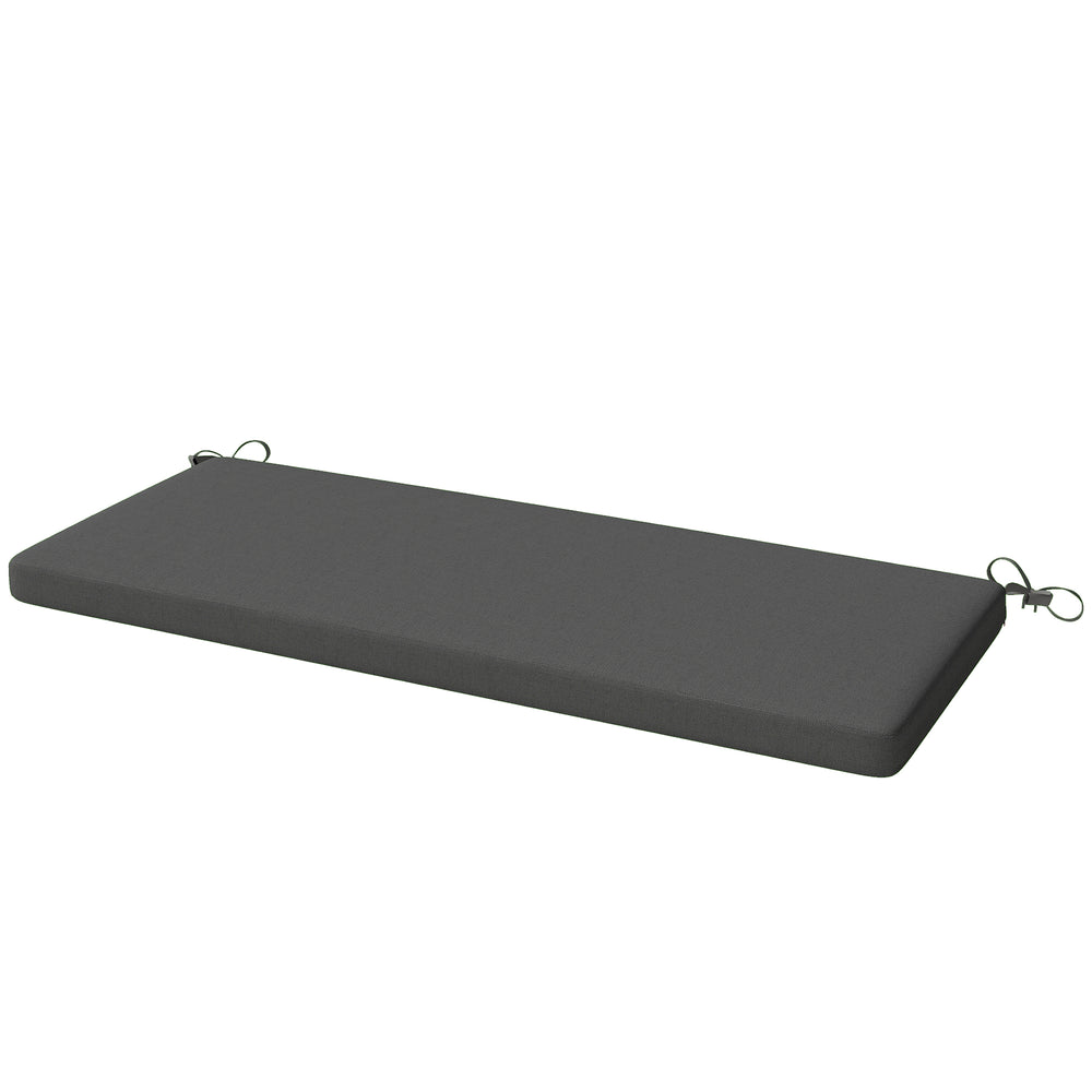 Coussin de banc, coussin pour Banc de Jardin pour l'extérieur et l'intérieur, housse amovible lavable, UPF 30+, sangles de fixation, jardin, patio, 110 x 46 x 6,5 cm, gris foncé