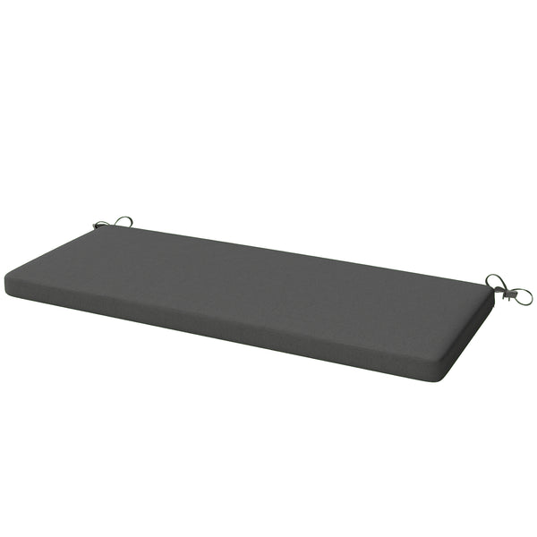 Coussin de banc, coussin pour Banc de Jardin pour l'extérieur et l'intérieur, housse amovible lavable, UPF 30+, sangles de fixation, jardin, patio, 110 x 46 x 6,5 cm, gris foncé