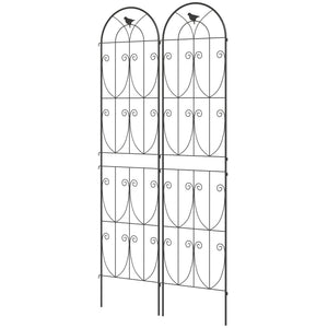 Support pour Plantes Grimpantes avec Oiseaux, Lot de 2, Treillis de Jardin, pour Légumes, Vignes, Fleurs, en Métal, 50 x 220 cm, Noir