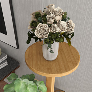Étagère à plantes support à plantes en bambou étagères rondes à fleurs support de pots de fleurs 5 niveaux bois naturel