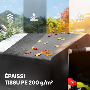 Abri de jardin tente de stockage étanche abri moto porte enroulable fermeture éclair, garage pour vélo et outils rangement et stockage pour vélo moto bois outils, 300x300x210cm, gris foncé