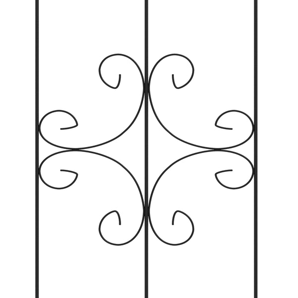 Lot de 4 treillis de jardin, support pour plantes grimpantes en acier, 50L x 180H cm, noir