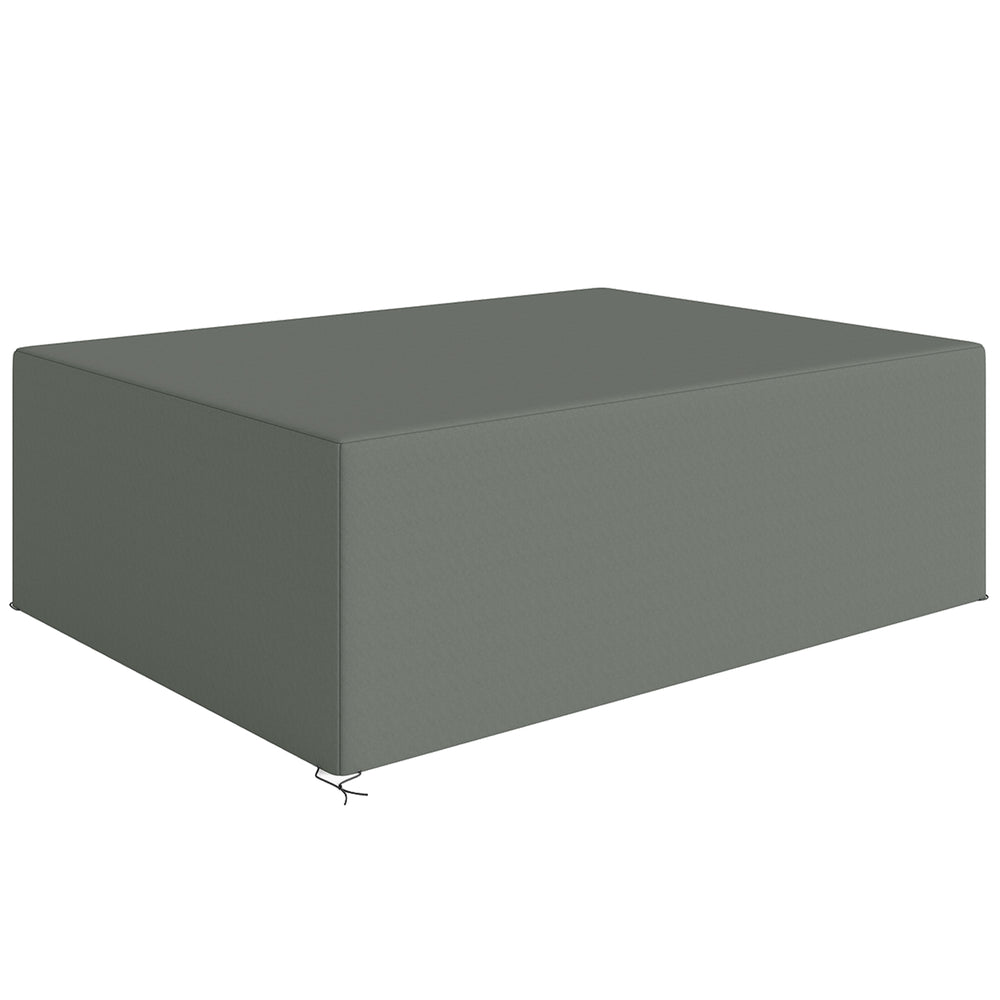 Housse de Meubles de Jardin, Housse Salon de Jardin Imperméable, Coupe-Vent et Anti-UV, Bâche Tissu Oxford 600D Ultra-Résistant, pour Table et Chaises d'Extérieur, Gris