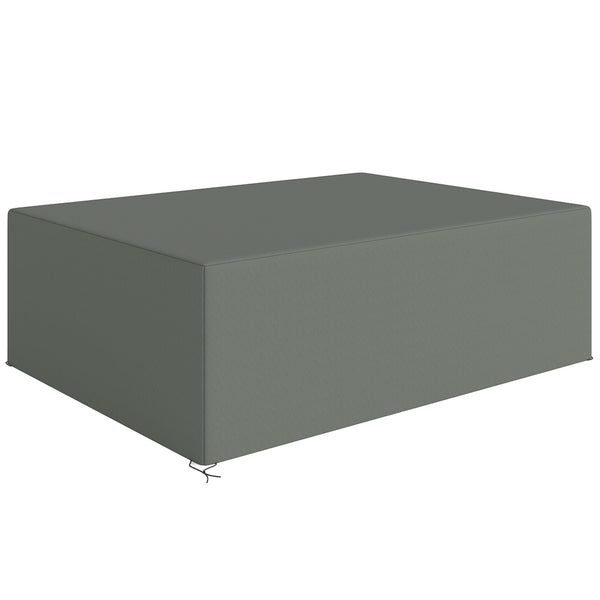 Housse de Meubles de Jardin, Housse Salon de Jardin Imperméable, Coupe-Vent et Anti-UV, Bâche Tissu Oxford 600D Ultra-Résistant, pour Table et Chaises d'Extérieur, Gris
