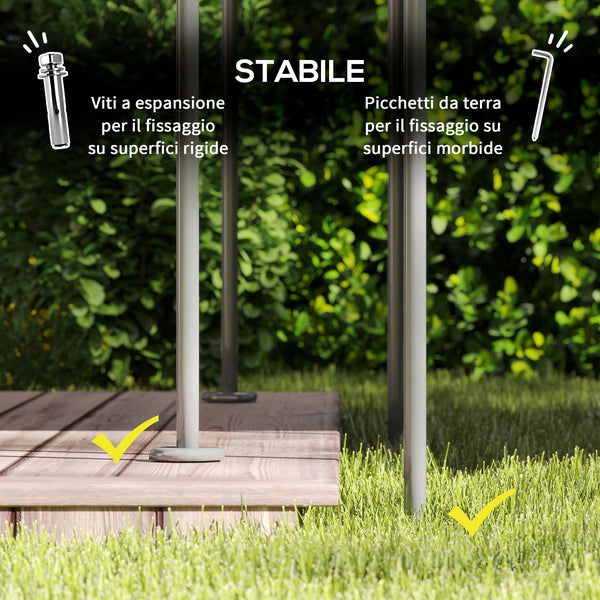 Gazebo de jardin 3x4 m avec rideaux amovibles, toit double et 12 trous de drainage, gazebo d'extérieur en métal et polyester, pour jardin, balcon, fêtes, camping, gris foncé