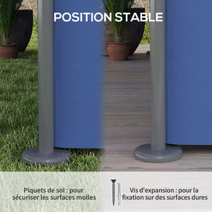 Tonnelle de jardin extérieur 3x4m, 6 colonnes en métal - pavillon de jardin avec double toit respirant - barnum 12 oeillets de drainage et abri solaire pour terrasse & événements, bleu foncé