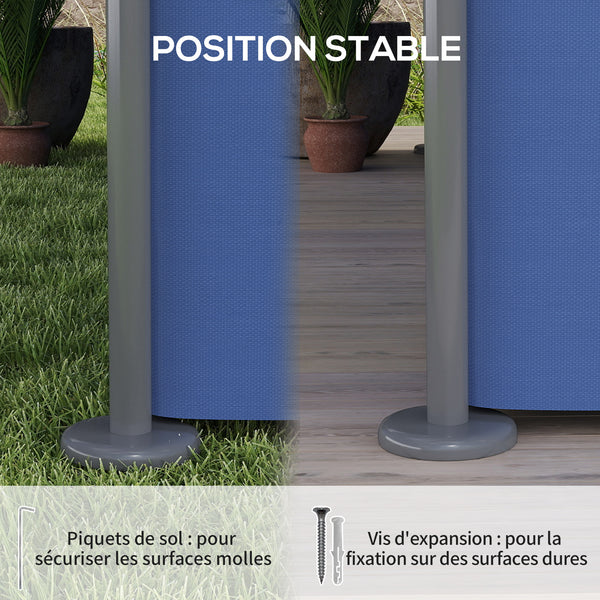 Tonnelle de jardin extérieur 3x4m, 6 colonnes en métal - pavillon de jardin avec double toit respirant - barnum 12 oeillets de drainage et abri solaire pour terrasse & événements, bleu foncé