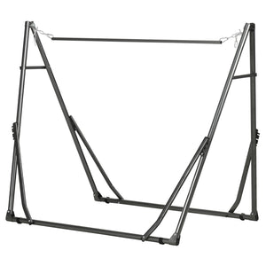 Support de Hamac Pliable, Cadre de Hamac Portable 2-en-1 Réglable avec Sac de Transport et Structure en Acier, pour Intérieur, Extérieur, Camping, Noir