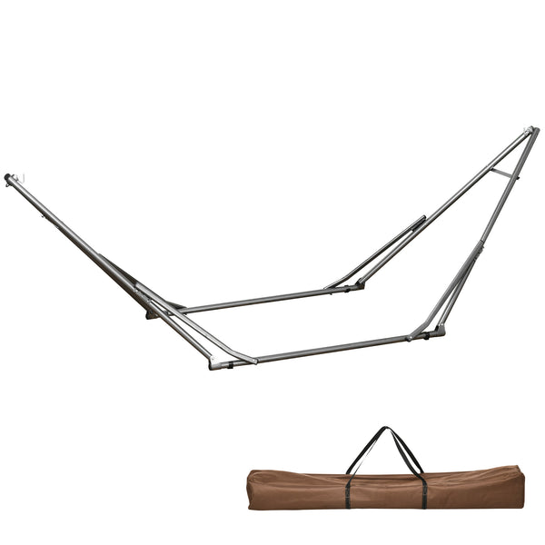Support de Hamac Pliable, Cadre de Hamac Portable 2-en-1 Réglable avec Sac de Transport et Structure en Acier, pour Intérieur, Extérieur, Camping, Noir