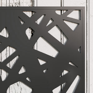 Jardinière avec treillis, brise-vue paravent, jardinière extérieure métal sur pieds ou murale, motifs de lignes, bac à fleurs rectangulaire balcon terrasse patio, 61x23x113 cm, noir