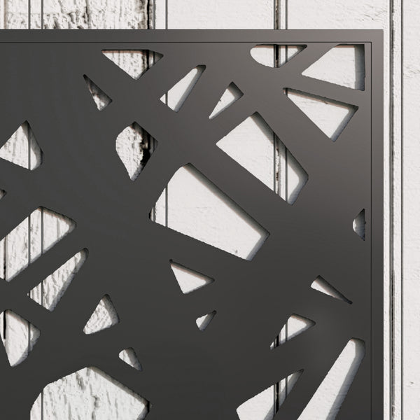 Jardinière avec treillis, brise-vue paravent, jardinière extérieure métal sur pieds ou murale, motifs de lignes, bac à fleurs rectangulaire balcon terrasse patio, 61x23x113 cm, noir
