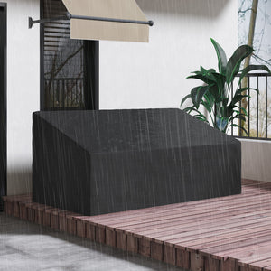 Housse de canapé exterieur imperméable 3 places, housse de banc de jardin 600D tissu oxford, bache de canapé extérieur pour balcon, terrasse, 218 x 111 x 63/101 cm, noir