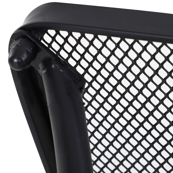 Table Basse carrée Bistro de Jardin dim. 45L x 45l x 50H cm piètement arqué Plateau maillé métal époxy anticorrosion Noir