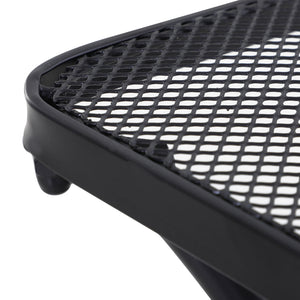 Table Basse carrée Bistro de Jardin dim. 45L x 45l x 50H cm piètement arqué Plateau maillé métal époxy anticorrosion Noir